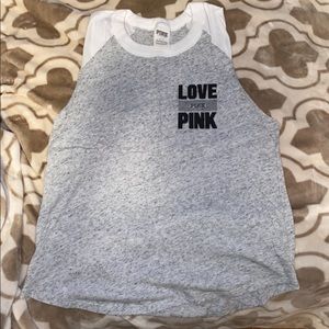 Light grey with black Pink logo on front and back